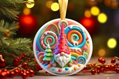 Round Christmas Ornament Sublimation|Clipart Product Image 1