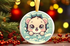 Round Christmas Ornament Sublimation|Clipart Product Image 1
