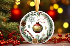 Round Christmas Ornament Sublimation|Clipart Product Image 1