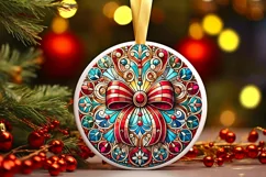 Round Christmas Ornament Sublimation|Clipart Product Image 2
