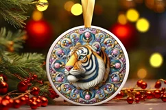 Round Christmas Ornament Sublimation|Clipart Product Image 1