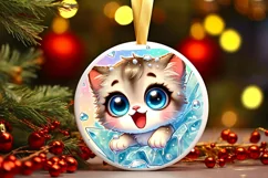 Round Christmas Ornament Sublimation|Clipart Product Image 1