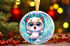 Round Christmas Ornament Sublimation|Clipart Product Image 1