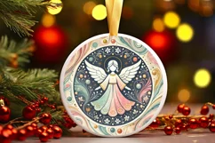 Round Christmas Ornament Sublimation|Clipart Product Image 2