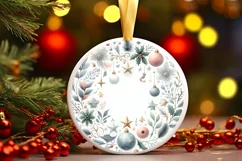 Round Christmas Ornament Sublimation|Clipart Product Image 1