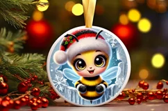 Round Christmas Ornament Sublimation|Clipart Product Image 2