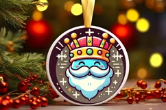 Round Christmas Ornament Sublimation|Clipart Product Image 2