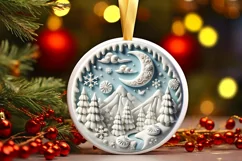Round Christmas Ornament Sublimation|Clipart Product Image 1
