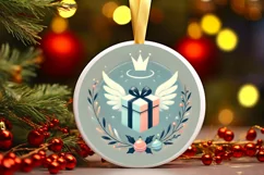 Round Christmas Ornament Sublimation|Clipart Product Image 2