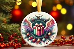 Round Christmas Ornament Sublimation|Clipart Product Image 2