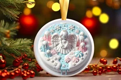 Round Christmas Ornament Sublimation|Clipart Product Image 2
