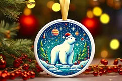 Round Christmas Ornament Sublimation|Clipart Product Image 1