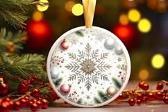 Round Christmas Ornament Sublimation|Clipart Product Image 3