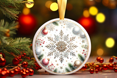Round Christmass Ornament PNG Product Image 1