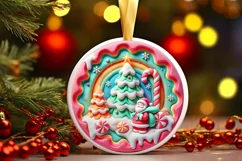 Round Christmas Ornament Sublimation|Clipart Product Image 2