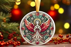 Round Christmas Ornament Sublimation|Clipart Product Image 2