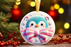 Round Christmas Ornament Sublimation|Clipart Product Image 2