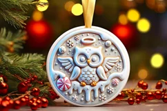 Round Christmas Ornament Sublimation|Clipart Product Image 2