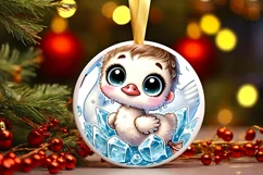 Round Christmas Ornament Sublimation|Clipart Product Image 2
