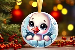 Round Christmas Ornament Sublimation|Clipart Product Image 2
