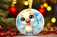 Round Christmas Ornament Sublimation|Clipart Product Image 2