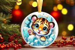 Round Christmas Ornament Sublimation|Clipart Product Image 1