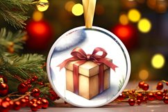 Watercolor Christmas Gift Ornament Product Image 3