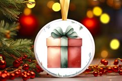 Watercolor Christmas Gift Ornament Product Image 3