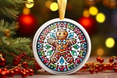 Round Christmas Ornament Sublimation|Clipart Product Image 1