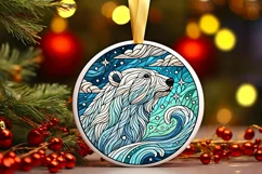 Round Christmas Ornament Sublimation|Clipart Product Image 1