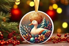 Round Christmas Ornament Sublimation|Clipart Product Image 1