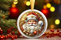 Round Christmas Ornament Sublimation|Clipart Product Image 2