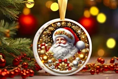 Round Christmas Ornament Sublimation|Clipart Product Image 2