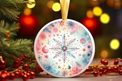 Round Christmas Ornament Sublimation|Clipart Product Image 1