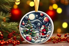 Round Christmas Ornament Sublimation|Clipart Product Image 1