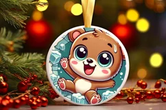 Round Christmas Ornament Sublimation|Clipart Product Image 2