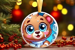 Round Christmas Ornament Sublimation|Clipart Product Image 2