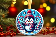 Round Christmas Ornament Sublimation|Clipart Product Image 1
