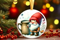 Round Christmas Ornament Sublimation|Clipart Product Image 2