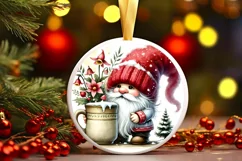 Round Christmas Ornament Sublimation|Clipart Product Image 2