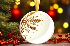 Round Christmas Ornament Sublimation|Clipart Product Image 1