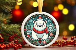 Round Christmas Ornament Sublimation|Clipart Product Image 2