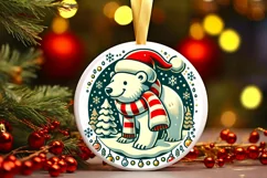 Round Christmas Ornament Sublimation|Clipart Product Image 2