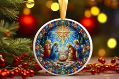 Round Christmas Ornament Sublimation|Clipart Product Image 1