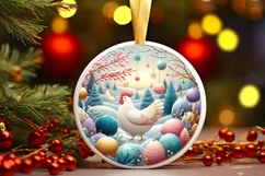 Round Christmas Ornament Sublimation|Clipart Product Image 1