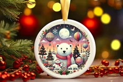 Round Christmas Ornament Sublimation|Clipart Product Image 2