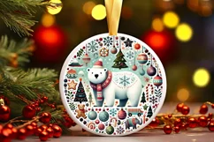 Round Christmas Ornament Sublimation|Clipart Product Image 2