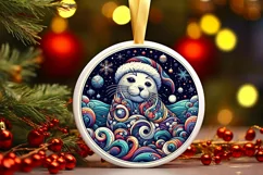 Round Christmas Ornament Sublimation|Clipart Product Image 1
