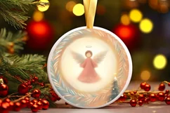 Round Christmas Ornament Sublimation|Clipart Product Image 1