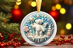 Round Christmas Ornament Sublimation|Clipart Product Image 2